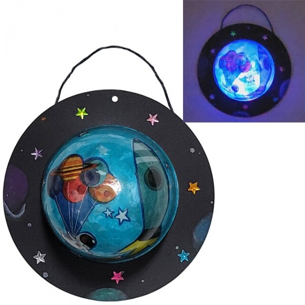 냅킨 우주 LED반구걸이 장식 만들기