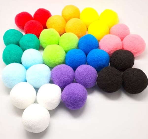 국산 뿅뿅이 20개입 대용량 폼폼이 칼라솜 50mm