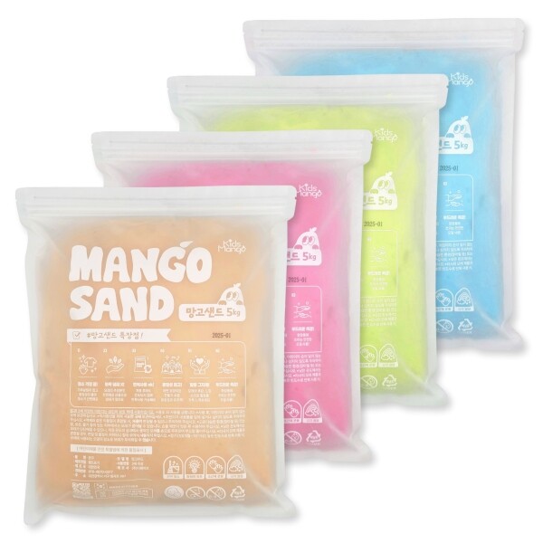 [키즈망고] 망고샌드 모래놀이 5kg (우드/핑크/옐로우/블루)