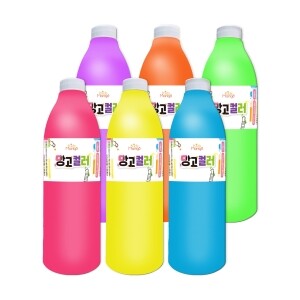 [키즈망고] 망고컬러 핑거페인트 크림물감 형광6색 1000ml