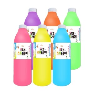 [키즈망고] 망고스프레이 핑거페인트 스프레이물감 형광6색 1000ml