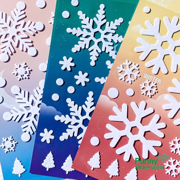 퍼니스티커 A4눈꽃 펠트 스티커