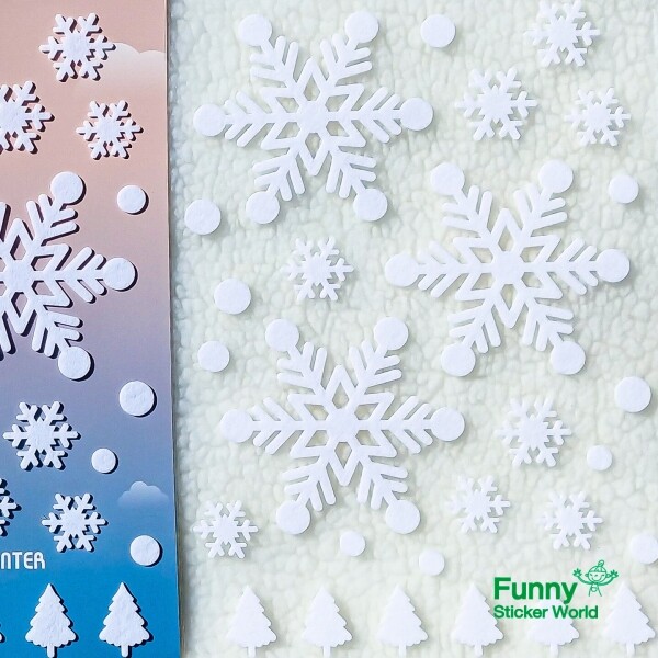 퍼니스티커 A4눈꽃 펠트 스티커